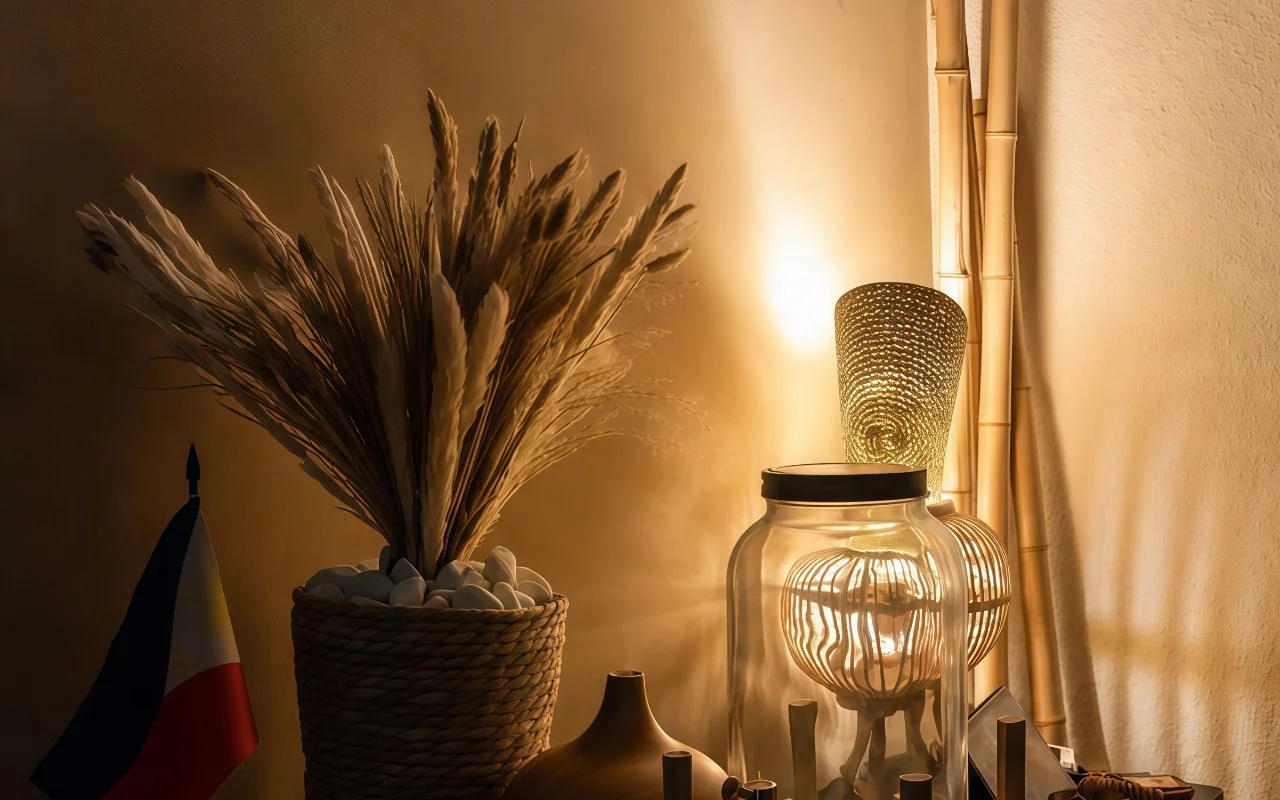 Detalle cálido de decoración filipina en Hilot Filipino
