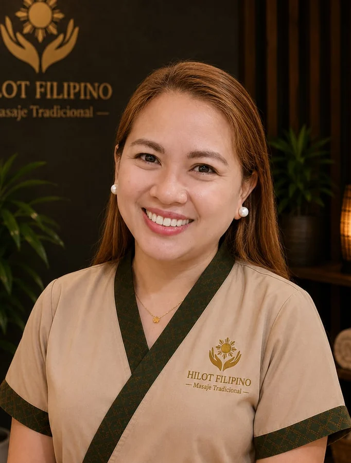 Retrato de Maricar, terapeuta de Hilot Filipino