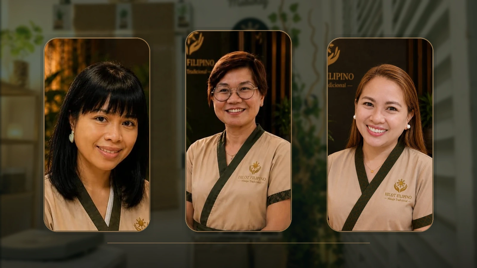 Equipo Hilot Filipino formado por Ro, Maris y Maricar